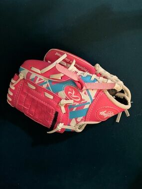 Rawlings Remix Pink & Blue Youth T-ball Baseball Softball Right Hand Throw Glove
